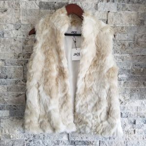 NWT Revolve Faux Fur Vest Ivory Medium